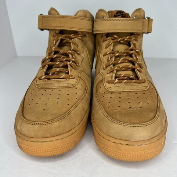 Nike Mens DJ9158-200 Tan Air Force 1 '07 Mid Flax Wheat Gum Size 15 Sneakers - Picture 2 of 9